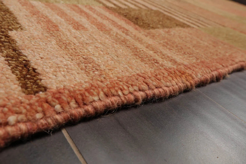 4x6 Rose, Beige Hand Knotted Tibetan 100% Wool Michaelian & Kohlberg Modern & Contemporary Oriental Area Rug