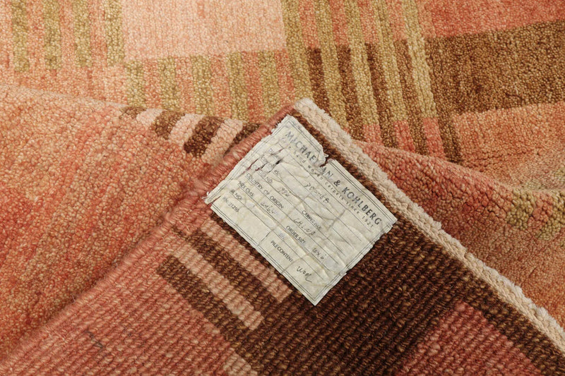 4x6 Rose, Beige Hand Knotted Tibetan 100% Wool Michaelian & Kohlberg Modern & Contemporary Oriental Area Rug