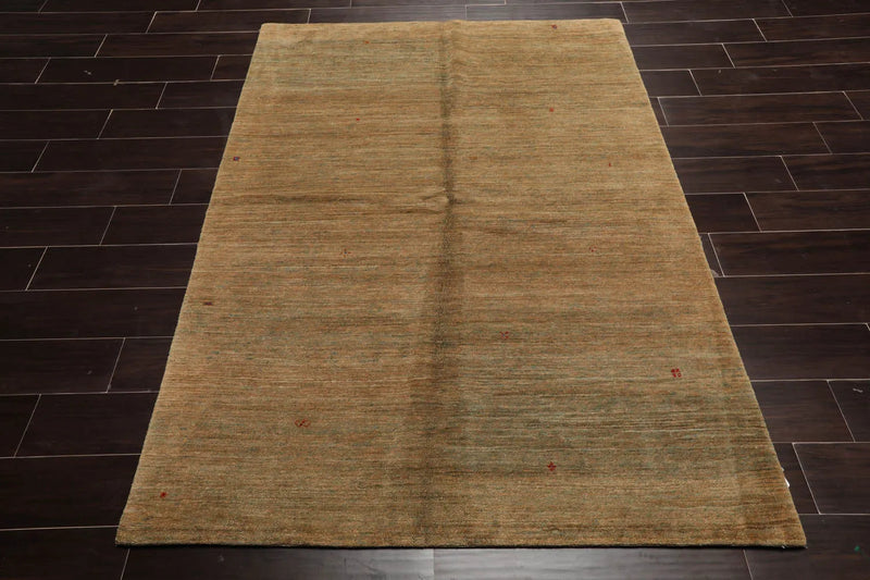 4x6 Moss, Red Hand Knotted Tibetan 100% Wool Swiss Wash Michaelian & Kohlberg Contemporary Oriental Area Rug