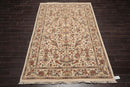 5’10" x 8’11" Hand Knotted Wool & Silk Sino Persian 200 KPSI Area Rug Ivory Tan