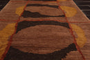 3'3''x11'11'' Runner Rust, Chocolate Hand Knotted Tibetan 100% Wool Swiss Wash Michaelian & Kohlberg Modern Oriental Area Rug