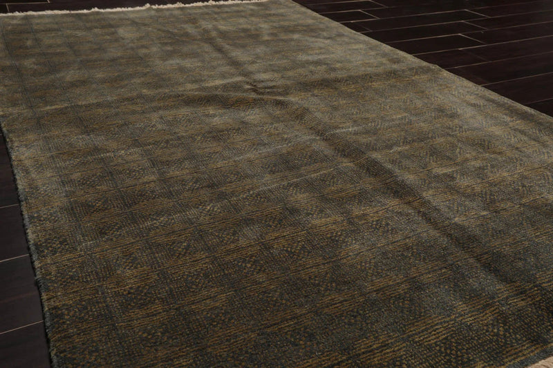 4x6 Celadon,Lime Hand Knotted Tibetan 100% Wool Michaelian & Kohlberg Contemporary Oriental Area Rug