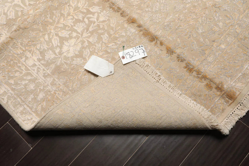 4x6 Ivory, Gray Hand Knotted Tibetan 100% Wool Tibetan Modern & Contemporary Oriental Area Rug