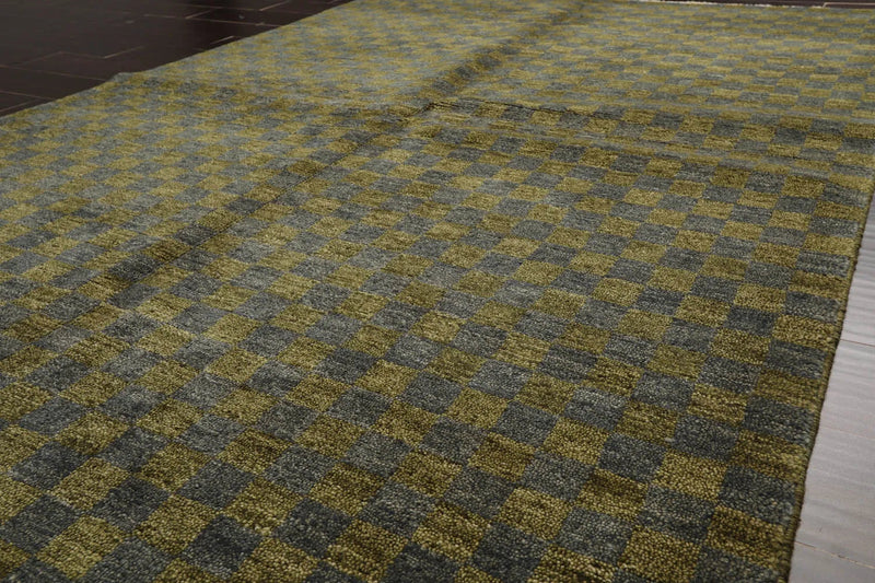 5x7 Green, Slate Hand Knotted Tibetan 100% Wool Michaelian & Kohlberg Modern & Contemporary Oriental Area Rug