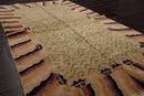3'11 x 7' Beige, Sage Hand Knotted Tibetan 100% Wool Michaelian & Kohlberg Modern & Contemporary Oriental Area Rug