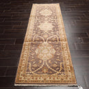 2'7"x7'10" Runner Gray, Beige Hand Knotted 100% Wool Peshawar Traditional Oriental Area Rug