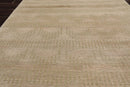 3x10 Runner Beige, Moss Hand Knotted Tibetan 100% Wool Michaelian & Kohlberg Swiss Wash Modern Oriental Area Rug