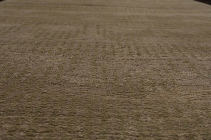 3x10 Runner Beige, Moss Hand Knotted Tibetan 100% Wool Michaelian & Kohlberg Swiss Wash Modern Oriental Area Rug
