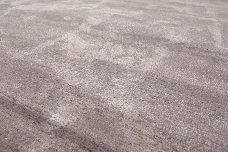 9’11" x 13’8" Hand Knotted Wool & Silk Modern Tibetan Oriental Area Rug Taupe