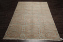 9'3" x 12' Hand Knotted Wool & Silk Transitional Turkish Oriental Area Rug Teal