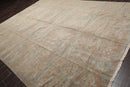 9'3" x 12' Hand Knotted Wool & Silk Transitional Turkish Oriental Area Rug Teal