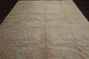 9'3" x 12' Hand Knotted Wool & Silk Transitional Turkish Oriental Area Rug Teal