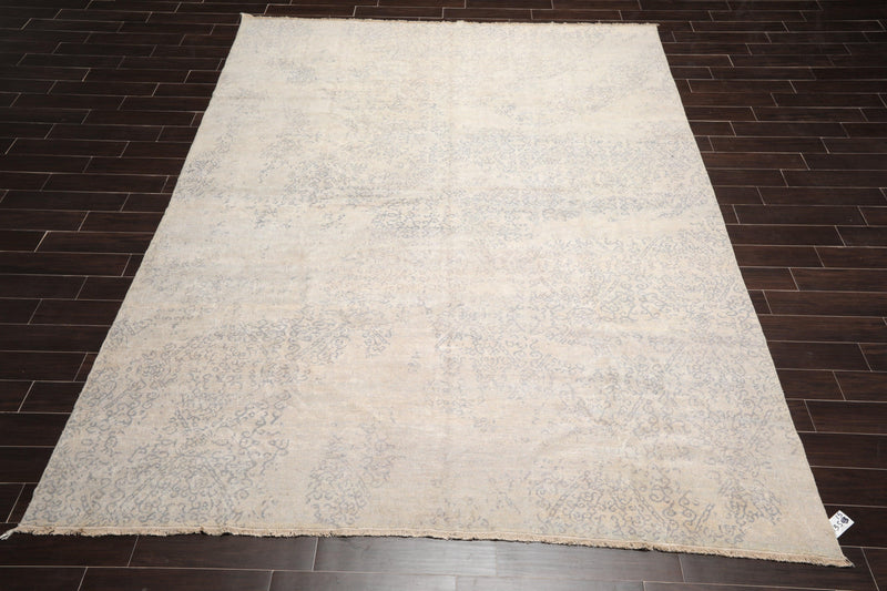 8'11"x 11'11" Hand Knotted Wool Antiqued Turkish weave Area Rug Muted Tone on Tone Gray