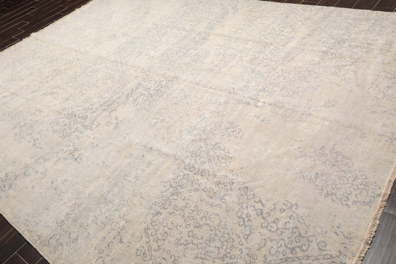 8'11"x 11'11" Hand Knotted Wool Antiqued Turkish weave Area Rug Muted Tone on Tone Gray
