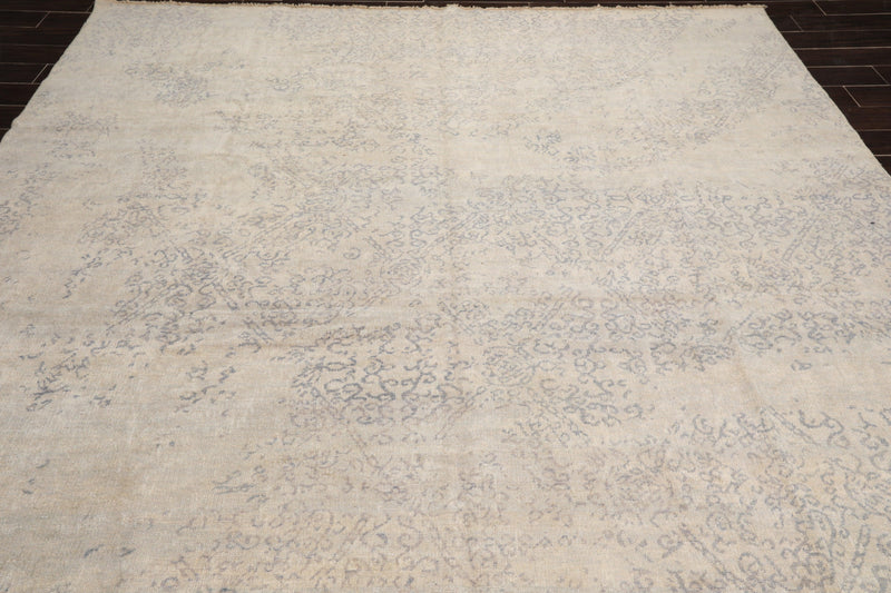 8'11"x 11'11" Hand Knotted Wool Antiqued Turkish weave Area Rug Muted Tone on Tone Gray