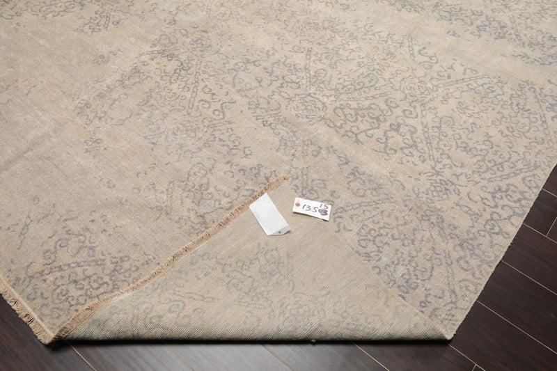 8'11"x 11'11" Hand Knotted Wool Antiqued Turkish weave Area Rug Muted Tone on Tone Gray