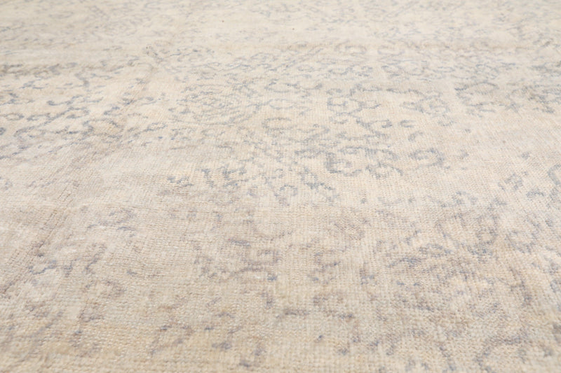 8'11"x 11'11" Hand Knotted Wool Antiqued Turkish weave Area Rug Muted Tone on Tone Gray