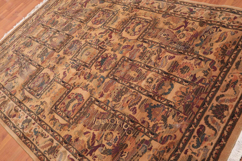 6x9 Gold, Rust Machine Made Wilton Weave 100% Wool Traditional Oriental Area Rug