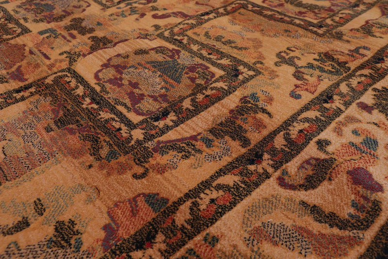 6x9 Gold, Rust Machine Made Wilton Weave 100% Wool Traditional Oriental Area Rug