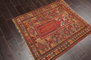 3'8" x 4'5" Hand Knotted 100% Wool Antique Turkish Oushak Oriental Area Rug Tan