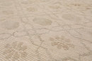8’8"x11’9" Hand Knotted Flat Weave high low texture Wool & Silk Tibetan Area Rug Beige