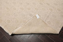 8’8"x11’9" Hand Knotted Flat Weave high low texture Wool & Silk Tibetan Area Rug Beige