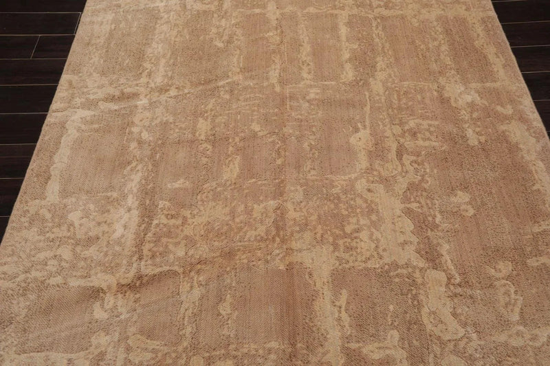 6' x 9' Modern Machine Made 100% Wool Oriental Area Rug Tan, Brown