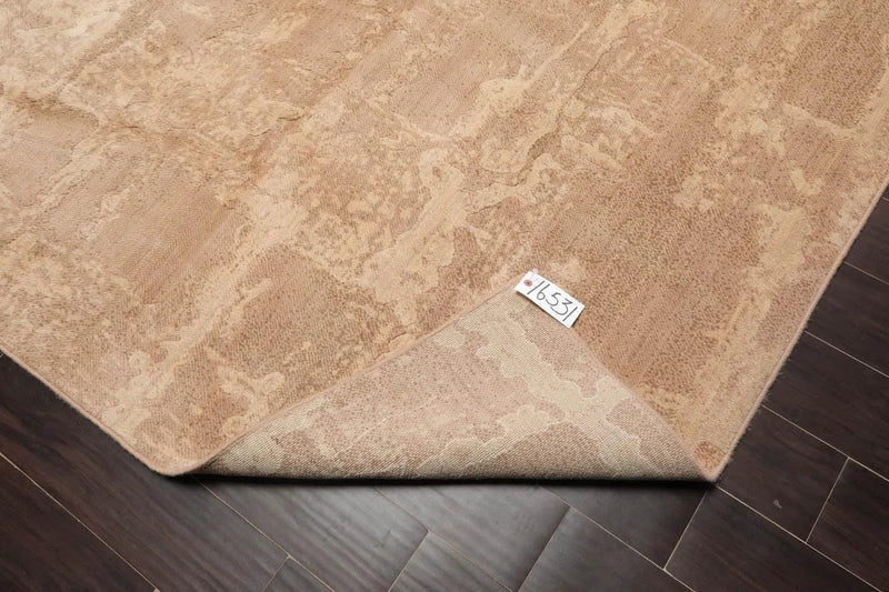 6' x 9' Modern Machine Made 100% Wool Oriental Area Rug Tan, Brown