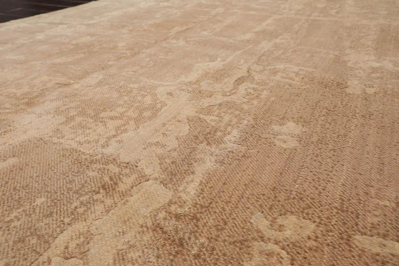 6' x 9' Modern Machine Made 100% Wool Oriental Area Rug Tan, Brown