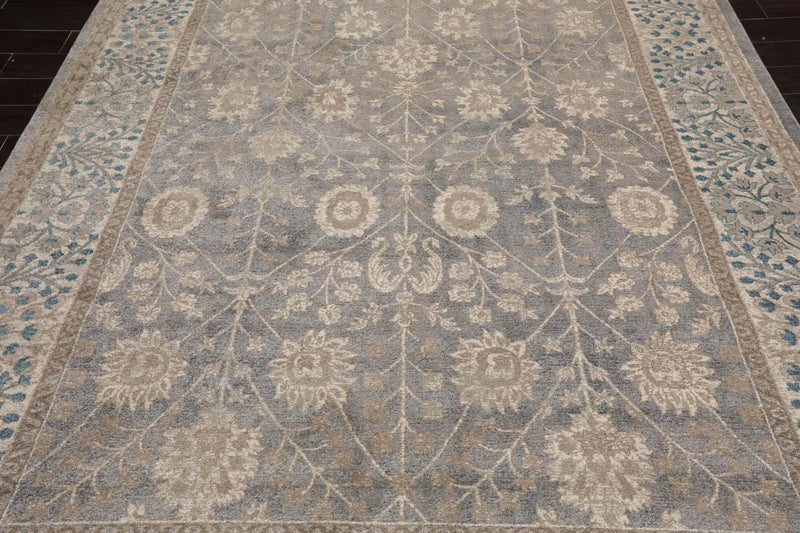 7'10” x 9'10” Designer 100% Polypropylene Oriental Area Rug Gray, Beige