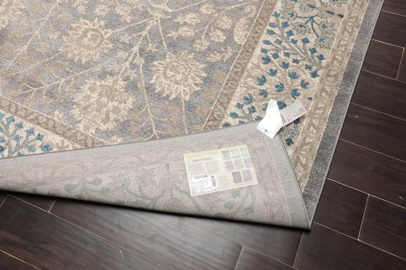 7'10” x 9'10” Designer 100% Polypropylene Oriental Area Rug Gray, Beige