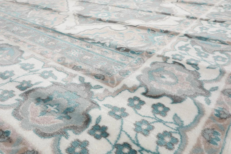 7'11” x 9'11” Modern 100% Polypropylene Oriental Area Rug Cream, Taupe, Red