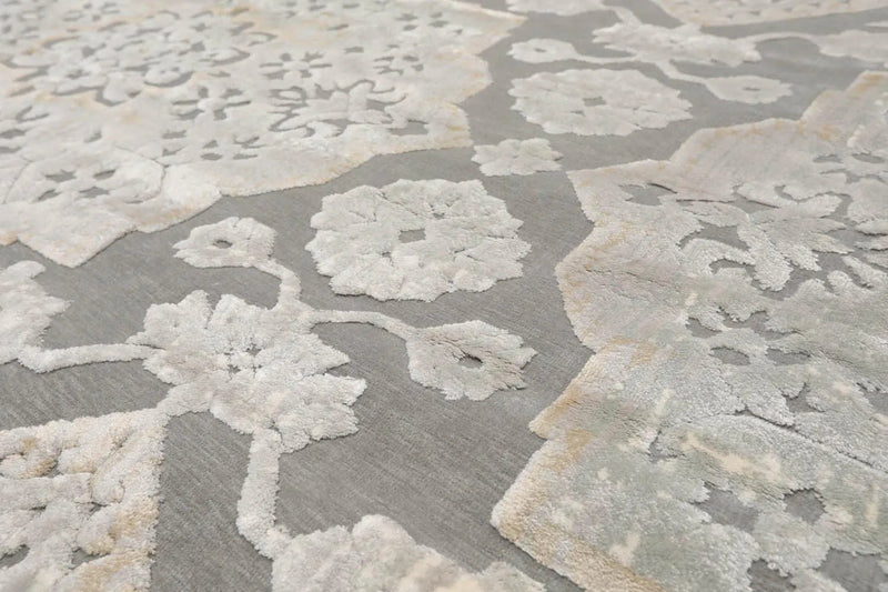 7'11” x 11'2” Designer Modern High Low Pile 100% Polypropylene Area Rug Gray