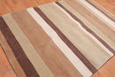 5'6" x 8'6" Handmade Modern 100% Wool Pile Area rug Beige