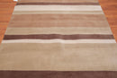 5'6" x 8'6" Handmade Modern 100% Wool Pile Area rug Beige