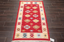 3' x 5' Hand Woven 100% Wool Southwestern Kilim Oriental Area rug Red