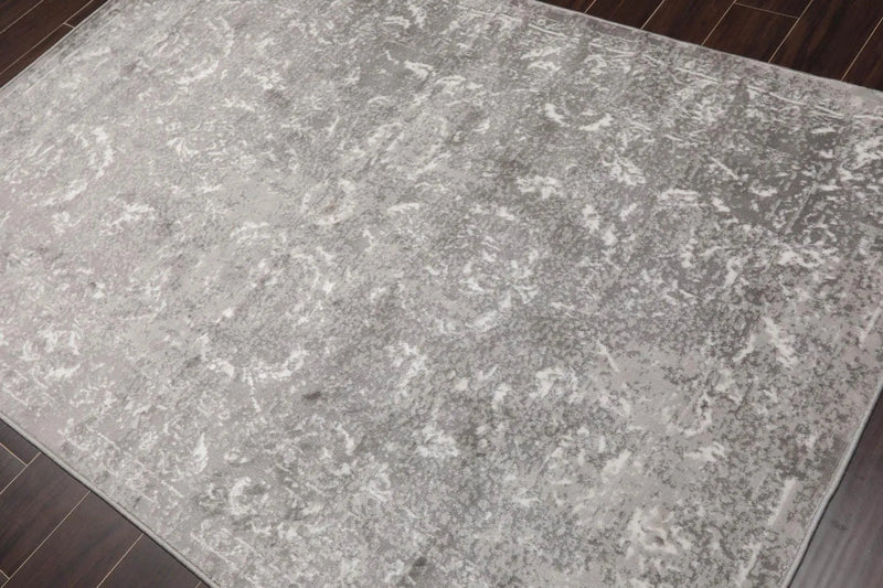 5' x 7' Loom Bloom Lara Erased Pattern Oriental Area Rug Silver, Gray, White