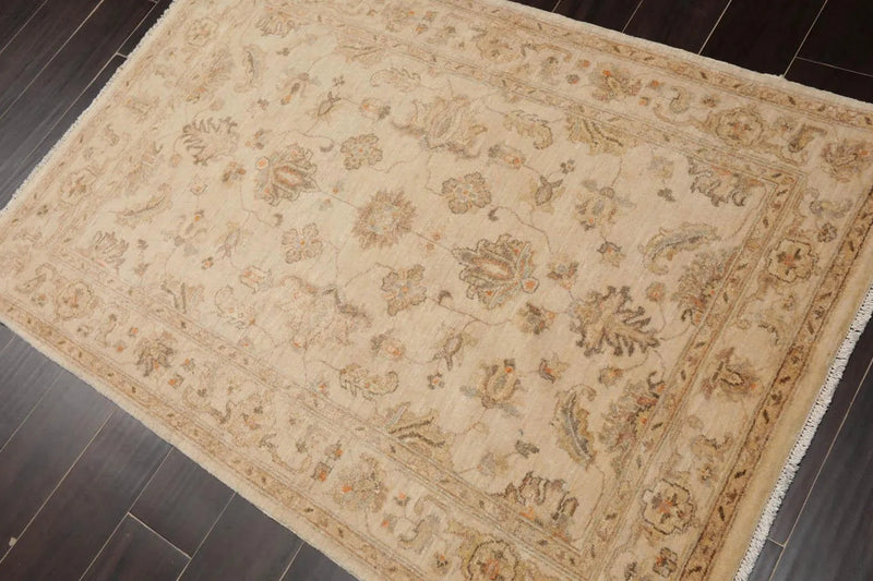 3’5” x 5’ Hand Knotted 100% Wool Peshawar Traditional Oriental Area Rug Beige
