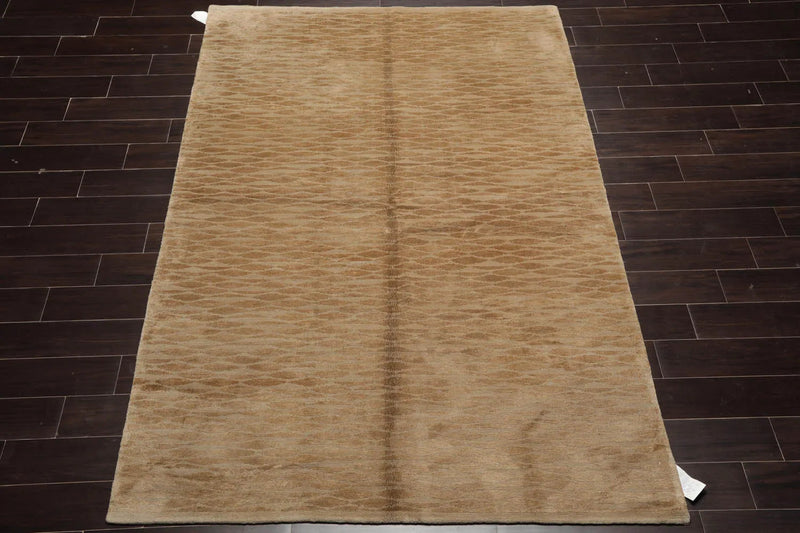 6x9 Tone on Tone Hand Knotted Tibetan Wool & Silk Tufenkian Modern & Contemporary Oriental Area Rug