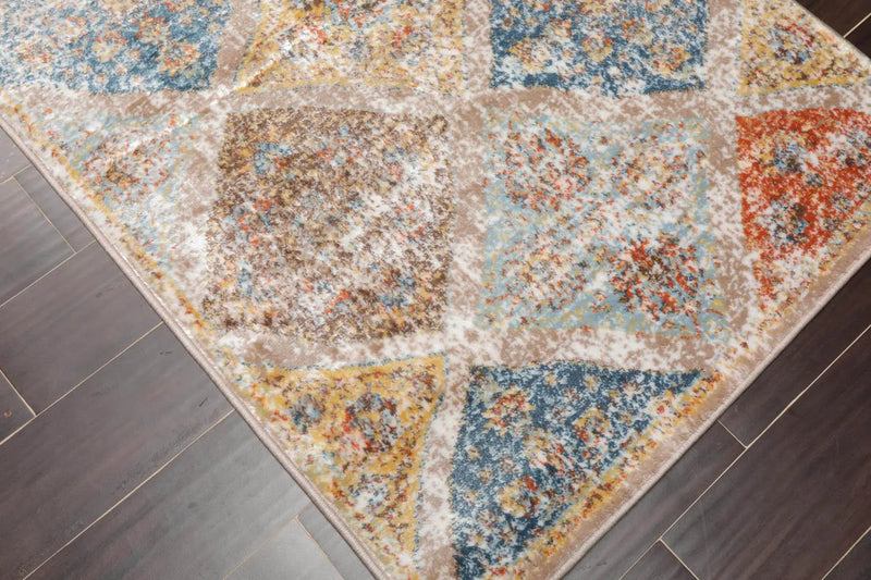 3' x 5' Loom Bloom Lara Modern Oriental Area Rug Taupe, White, Burnt Orange