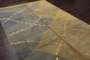 6x9 Gray Hand Knotted Tibetan Wool and Silk Tufenkian Modern & Contemporary Oriental Area Rug