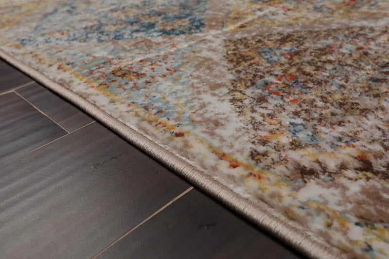 3' x 5' Loom Bloom Lara Modern Oriental Area Rug Taupe, White, Burnt Orange