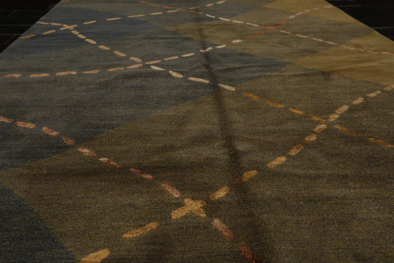 6x9 Gray Hand Knotted Tibetan Wool and Silk Tufenkian Modern & Contemporary Oriental Area Rug