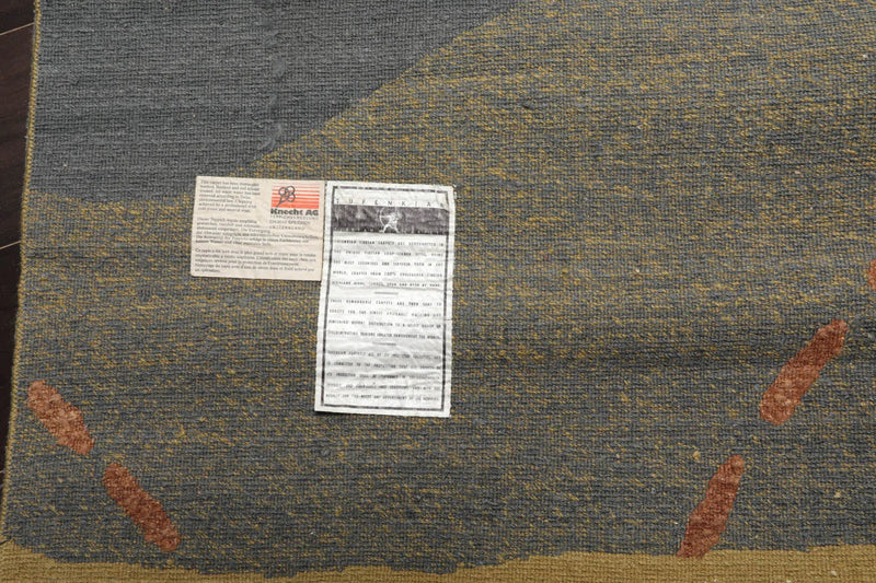 6x9 Gray Hand Knotted Tibetan Wool and Silk Tufenkian Modern & Contemporary Oriental Area Rug