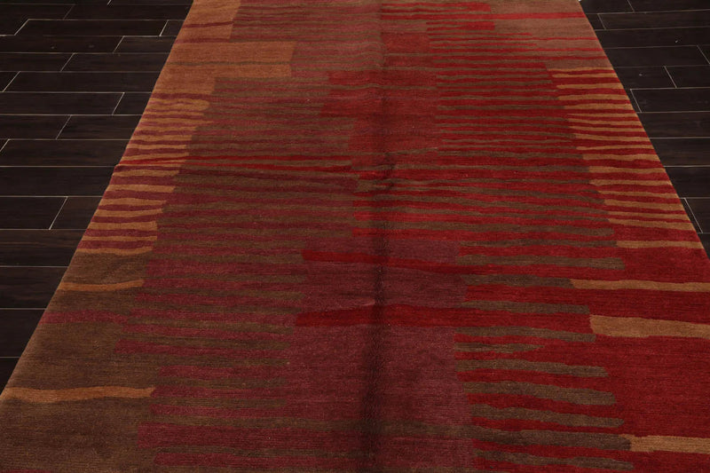 6x9 Rust Hand Knotted Tibetan 100% Wool Tufenkian Modern & Contemporary Oriental Area Rug