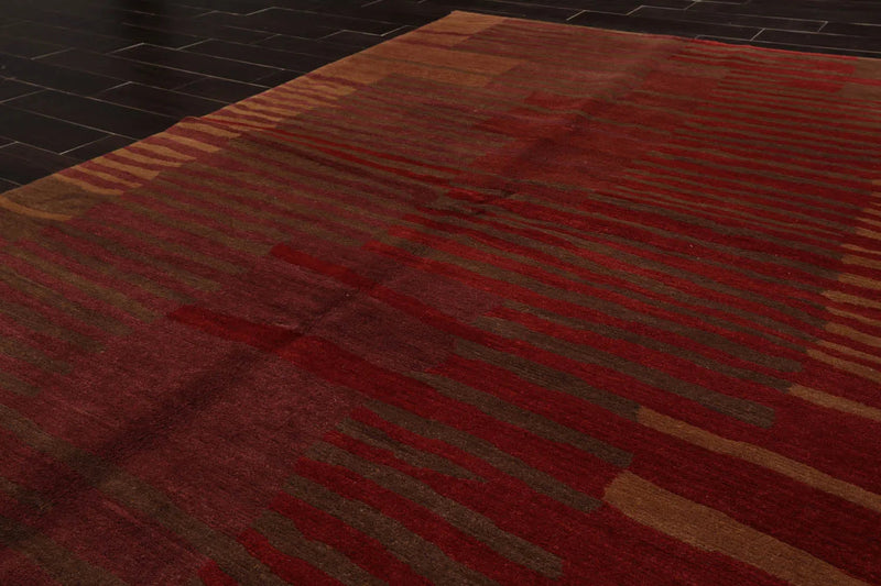 6x9 Rust Hand Knotted Tibetan 100% Wool Tufenkian Modern & Contemporary Oriental Area Rug