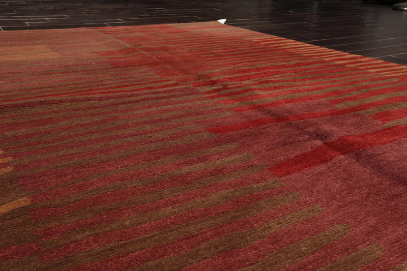 6x9 Rust Hand Knotted Tibetan 100% Wool Tufenkian Modern & Contemporary Oriental Area Rug