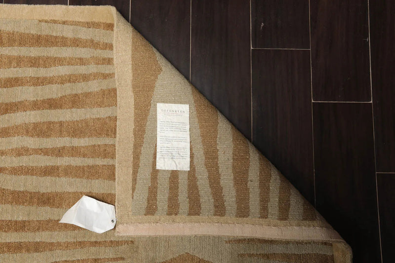 6x9 Beige Hand Knotted Tibetan 100% Wool Tufenkian Modern & Contemporary Oriental Area Rug