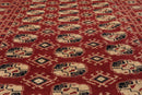 4'2"x6'4" Hand Knotted Wool Bokhaara Traditional 250 KPSI Oriental Area Rug Rust