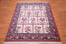 8x10 Cream, Navy Machine Made Polypropylene Traditional Oriental Area Rug